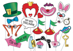Mad Hatter Tea Party Photo booth Props Set 20 Piece