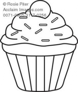5 Best Images of Printable Birthday Cupcake Outlines - Black and ...