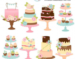 Retro Baking Clipart Set - clip art set of baking, cakes, mixers ...