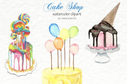 Watercolor Clip Art - Cakes ~ Illustrations ~ Creative Market