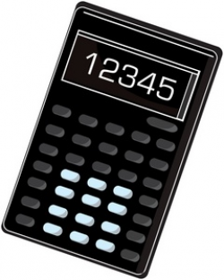 Calculator Clipart Image - Office calculator with numbers displayed