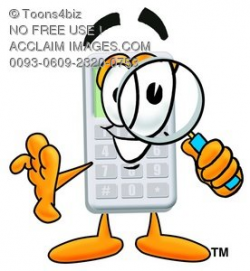 Stock Illustration of a Calculator Cartoon Character Looking Through ...