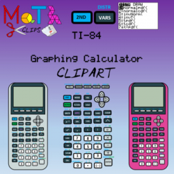 TI-84 Graphing Calculator and Calculator Keys Clipart