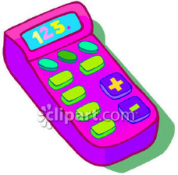 A Brightly Colored Children's Calculator - Royalty Free Clipart Picture