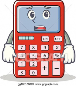 Vector Stock - Afraid cute calculator character cartoon ...