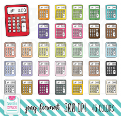 45 Doodle Calculator Clipart. Personal and comercial use.