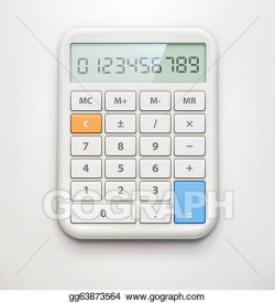 Drawing - Electronic calculator . Clipart Drawing gg63873564 - GoGraph