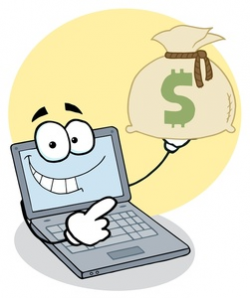 Ecommerce Clipart Image - Making Money with Your Computer - Laptop ...