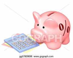 Stock Illustration - Piggy bank and calculator. Clipart gg57809696 ...
