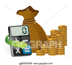 Stock Illustration - Money bag and modern calculator . Clipart ...