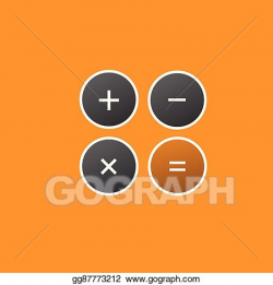 Vector Illustration - Orange calculator icon. EPS Clipart ...