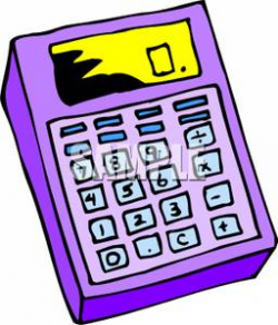 A Purple Calculator - Clipart