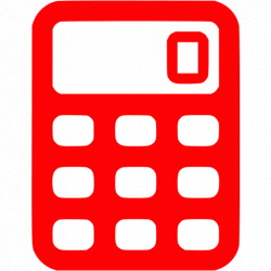 Red calculator 2 icon - Free red calculator icons