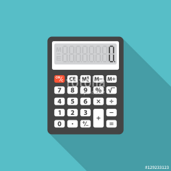 Calculator icon with long shadow. Flat design style. Calculator ...