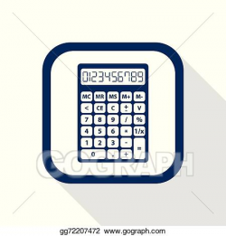 Vector Stock - Square blue icon calculator. Clipart ...