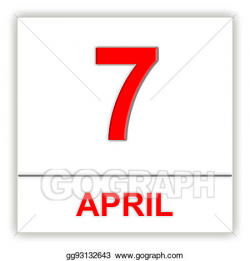Stock Illustration - April 7. day on the calendar. Clipart ...