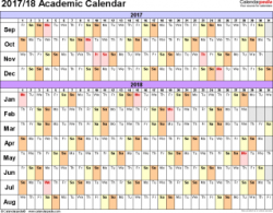 Academic calendars 2017/2018 as free printable PDF templates ...