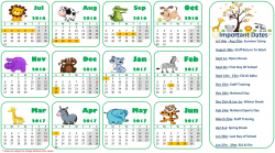 Academic Calendar | Giggles Day Care
