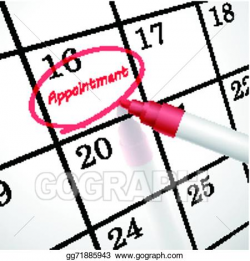 Vector Art - Appointment word circle marked on a calendar. Clipart ...