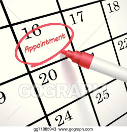 Vector Art - Appointment word circle marked on a calendar. Clipart ...