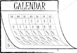 Kids Calendar Clipart Black And White - Letters