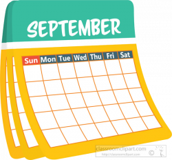 September X Calendar Clipart Monthly Calender Transparent ...