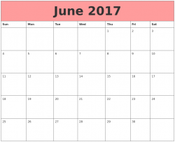 June Month 2017 Clip art Chart - Free HD Images