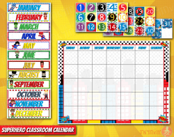 Superhero Classroom Calendar Pre-school Classroom