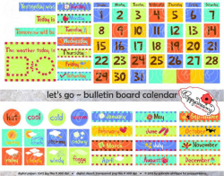Let's Go Bulletin Board Calendar Clipart SET: 300 dpi
