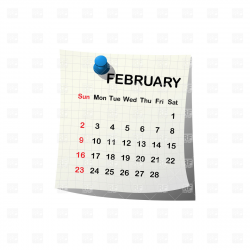 2014 February Calendar Clipart