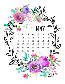 Mint and Purple 2017 Calendar! - Free Pretty Things For You