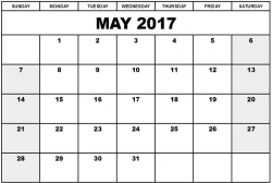May 2017 Calendar Clipart