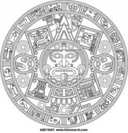 Stylized Aztec Calendar, Raster Version Stock Photo 73934968 ...