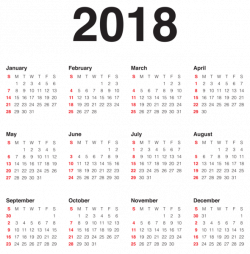 2018 Calendar Transparent PNG Clip Art Image | Image | Pinterest ...