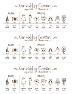 Wedding Timeline -- Printable Digital File, Schedule, Itinerary ...