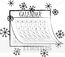 Winter Calendar Clipart | Calendar Menu Graphics