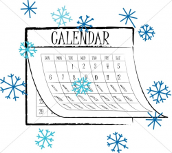 Black and White Snowflake Calendar | Christian Calendar Clipart