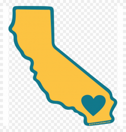 California Flag Clipart Heart - Outline Cali State Shape ...