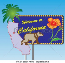 clip art california road stand welcome to california state includes ...