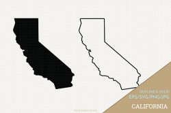 California Vector, State Clipart, CA Clip Art, California SVG, State ...
