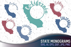 California state svg monograms Californ | Design Bundles