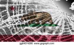 Drawing - Broken ice or glass with a flag pattern, california ...