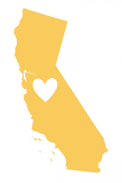 California - State Outline & Heart - Lantern Press Artwork
