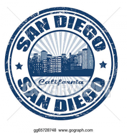 Vector Illustration - Stamp with san diego city from california ...