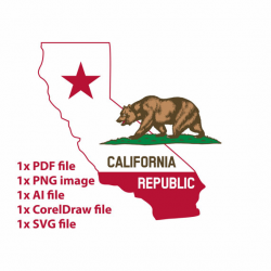 California state map with flag. PNG Clipart State of