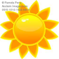 Clip Art Image of a Glossy Tropical Sun Icon