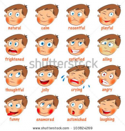 kids emotion faces | Emotions. Cartoon facial expressions set ...