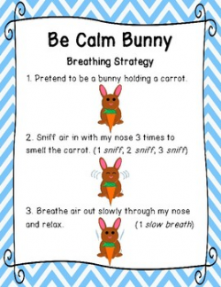 Be Calm Bunny Breathing Strategy Posters & Student Cards