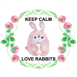 Keep calm and love rabbits quote in the wreath watercolor clip art ...