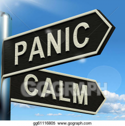 Drawing - Panic or calm signpost showing chaos relaxation and rest ...